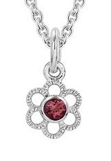 teensy catchy silver trace chain butterfly baby January birthstone necklace